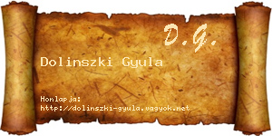 Dolinszki Gyula névjegykártya