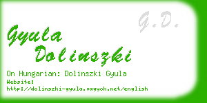 gyula dolinszki business card